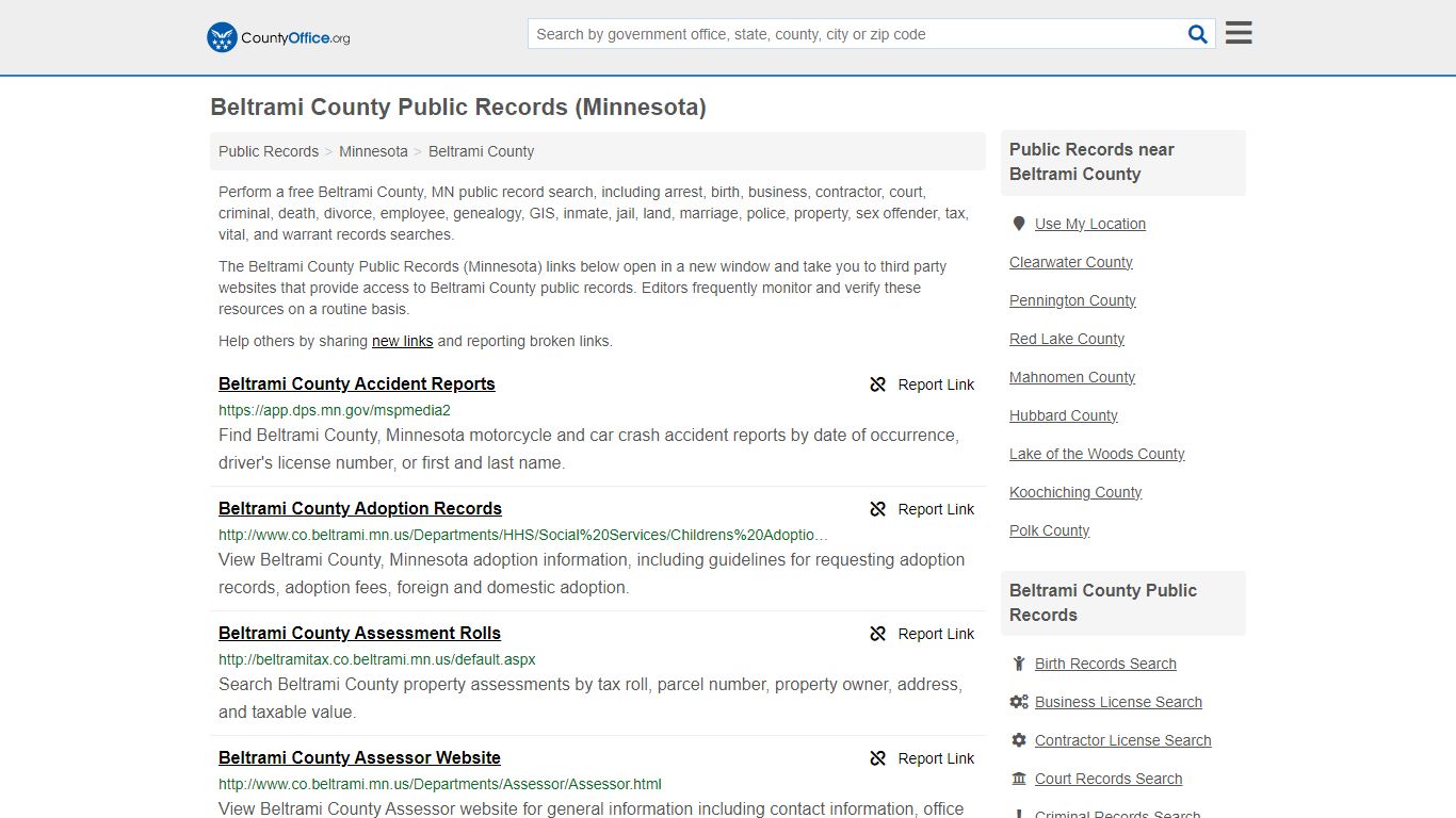 Beltrami County Public Records (Minnesota) - County Office