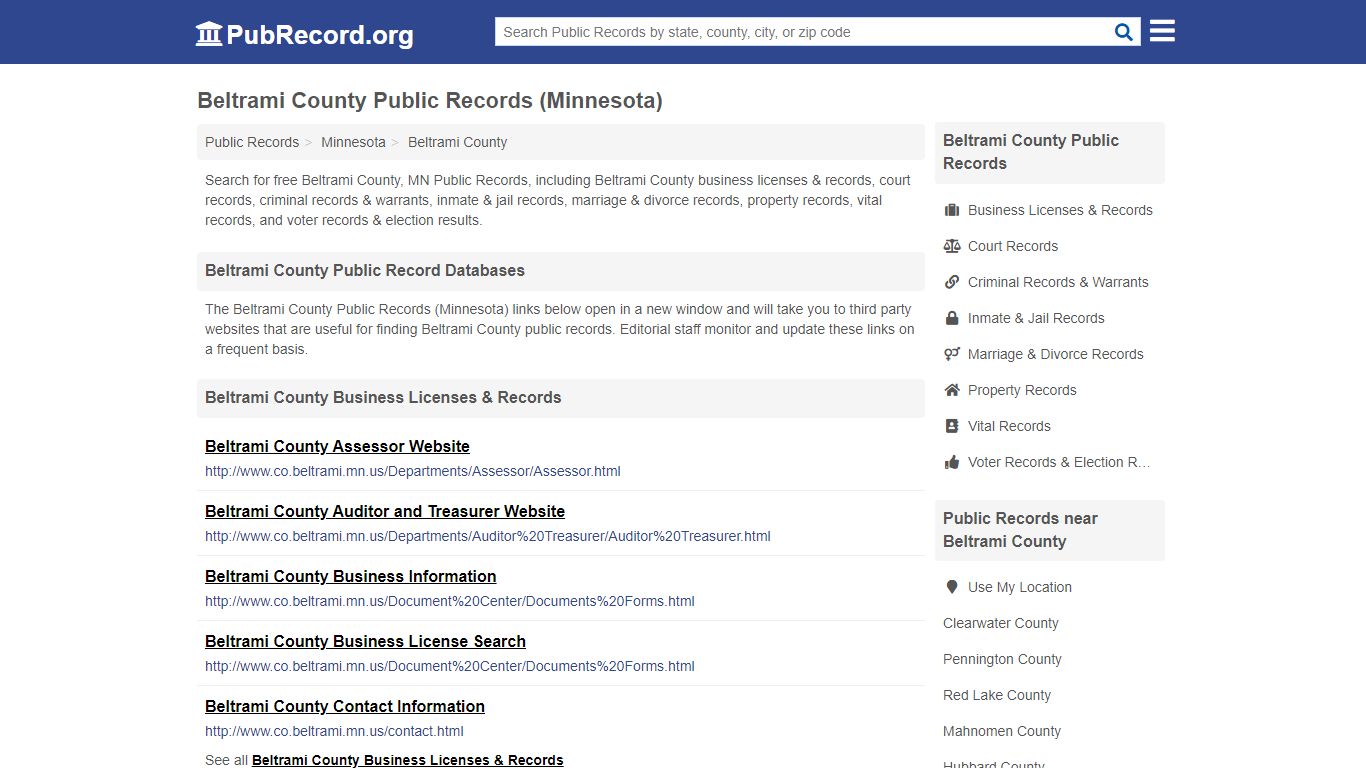 Free Beltrami County Public Records (Minnesota Public Records)