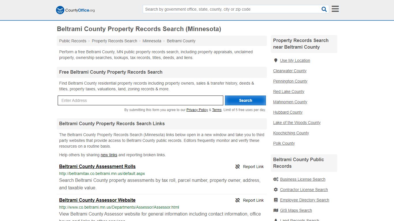 Beltrami County Property Records Search (Minnesota) - County Office